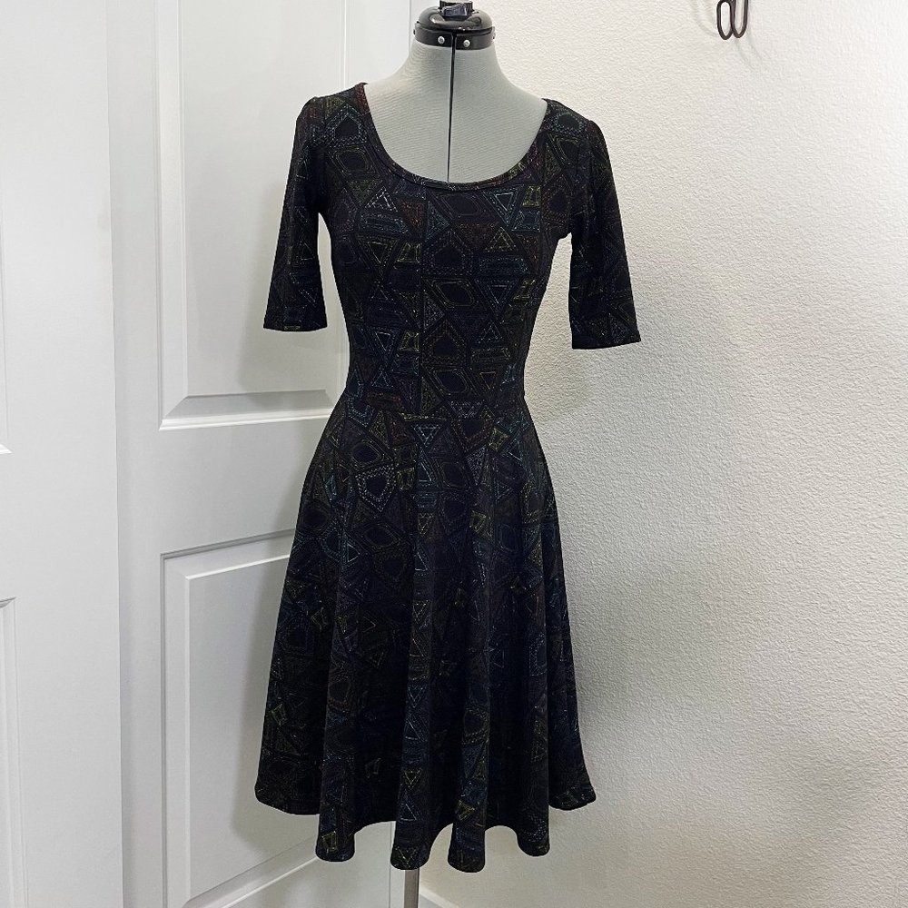 LuLaRoe Multicolor Geometric Nicole Dress